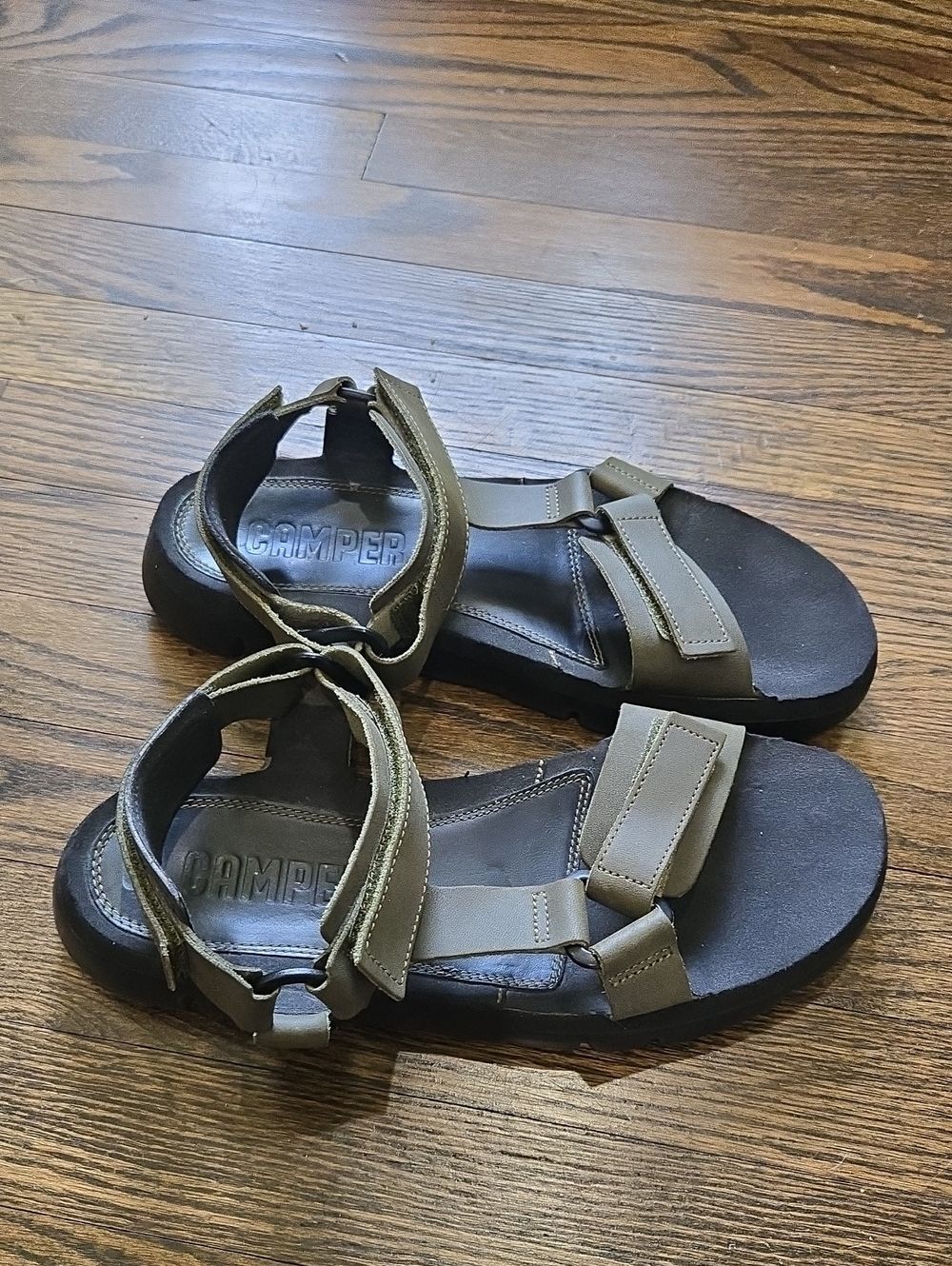 Camper Oruga Olive Green leather Sport Sandals Men EU 44 - Picture 2 of 14